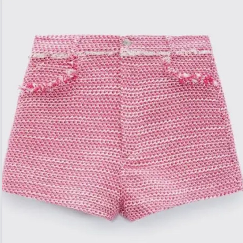 Pink Tweed Shorts